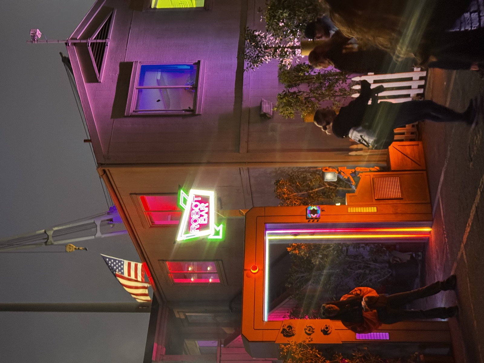 Neon shipping containers at Portola, San Francisco 2024